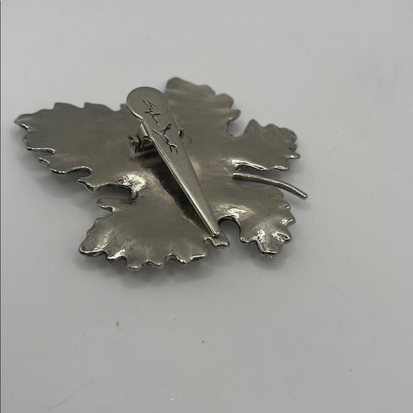 Sylvia Dahl Leaf Hair/ Scarf Clip Signed - Picture 5 of 6